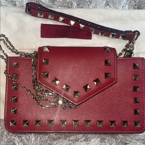 Rockstud Leather Smartphone Case - RED